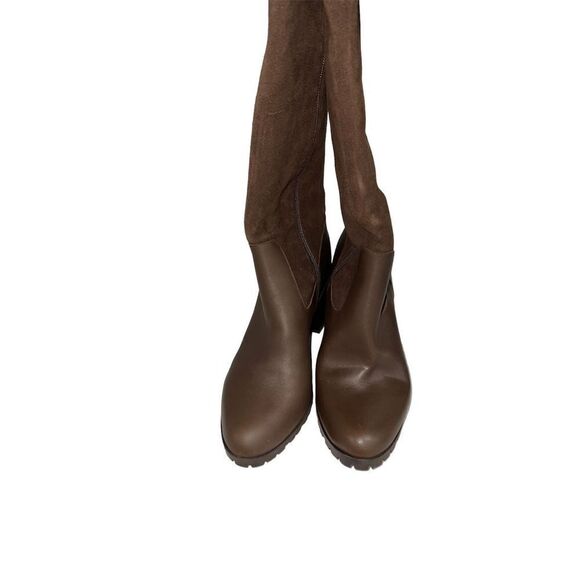 Giani Bernini Kaidyn Lug Sole Riding Boots Brown Leather - Picture 2 of 4